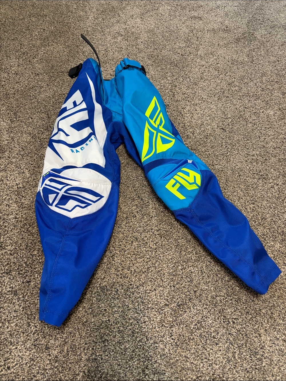Fly Racing Kids Blue Motocross Pants - Blue & Teal Size 18